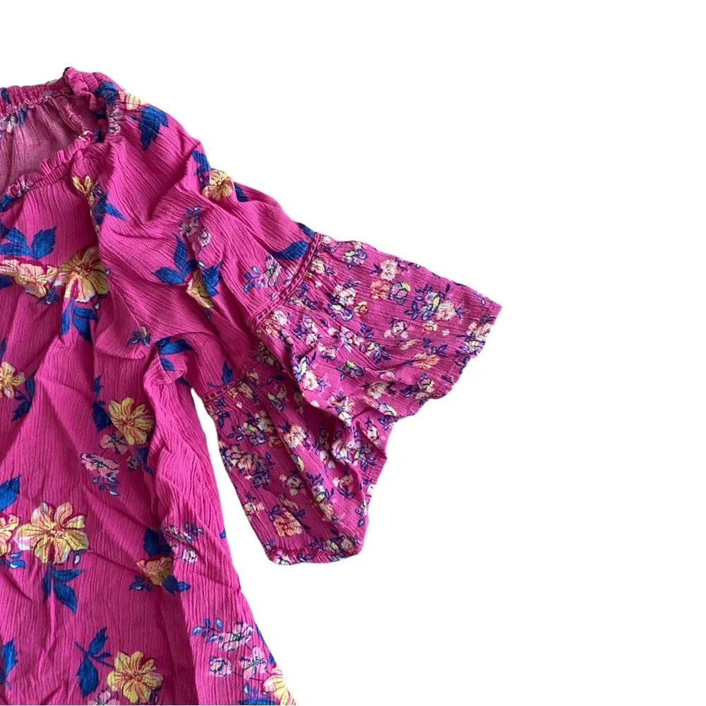 Justice | Girls Pink Floral Top with bell sleeves Size L (12/14)